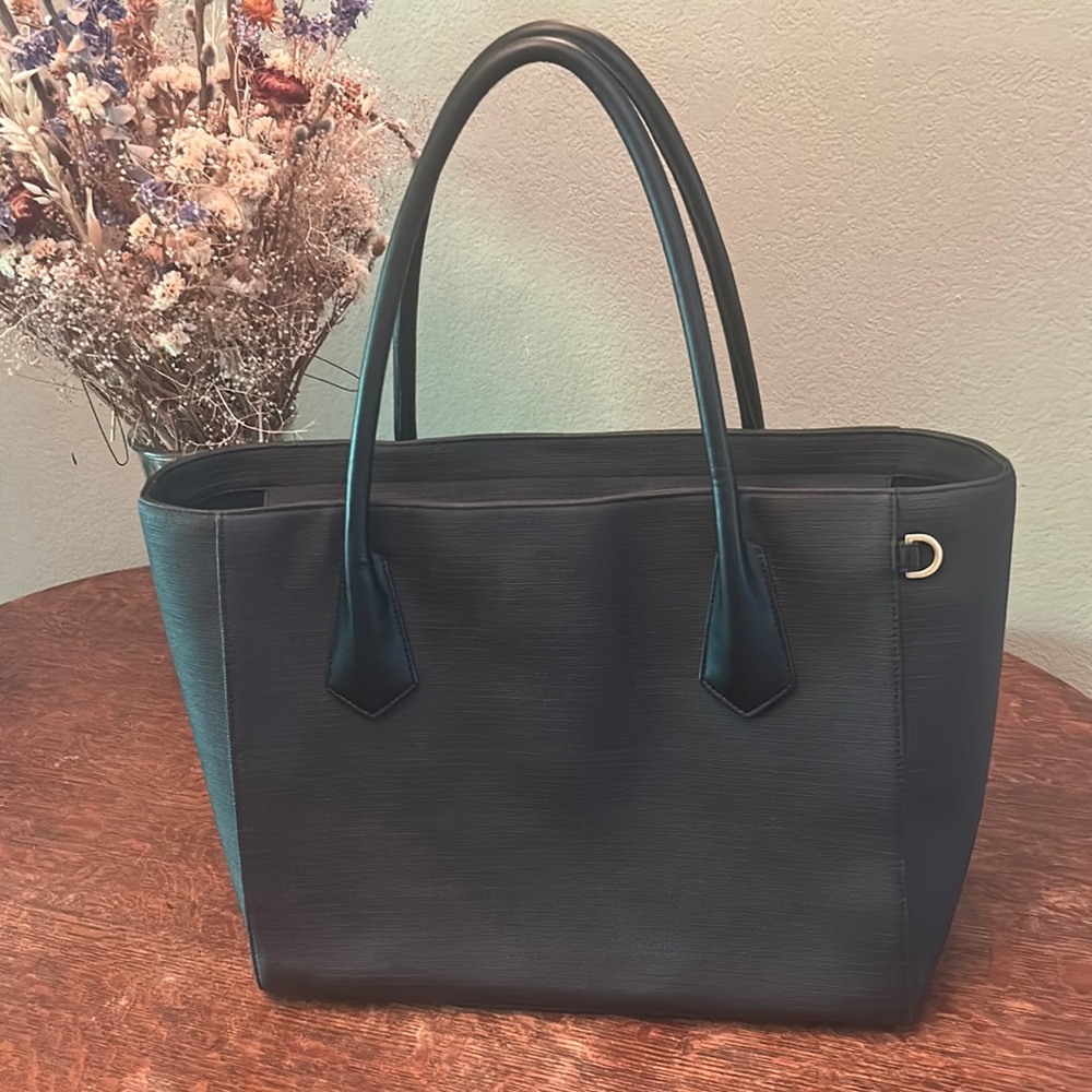 Dagne Dover Signature Legend Black Coated Canvas Large Tote